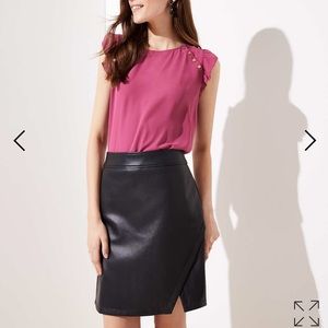 Loft faux leather wrap skirt